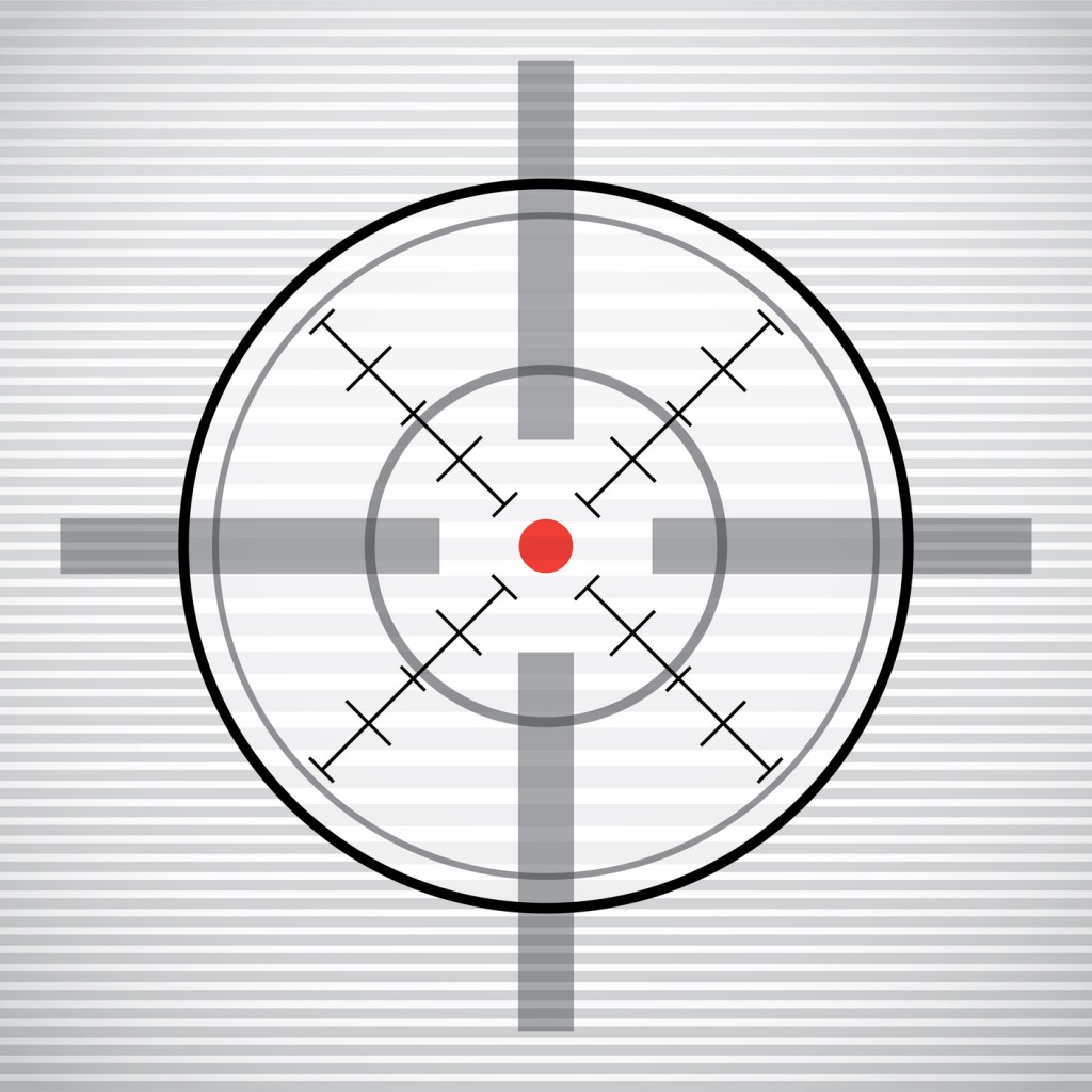 EPS10 crosshair with red dot - illustration