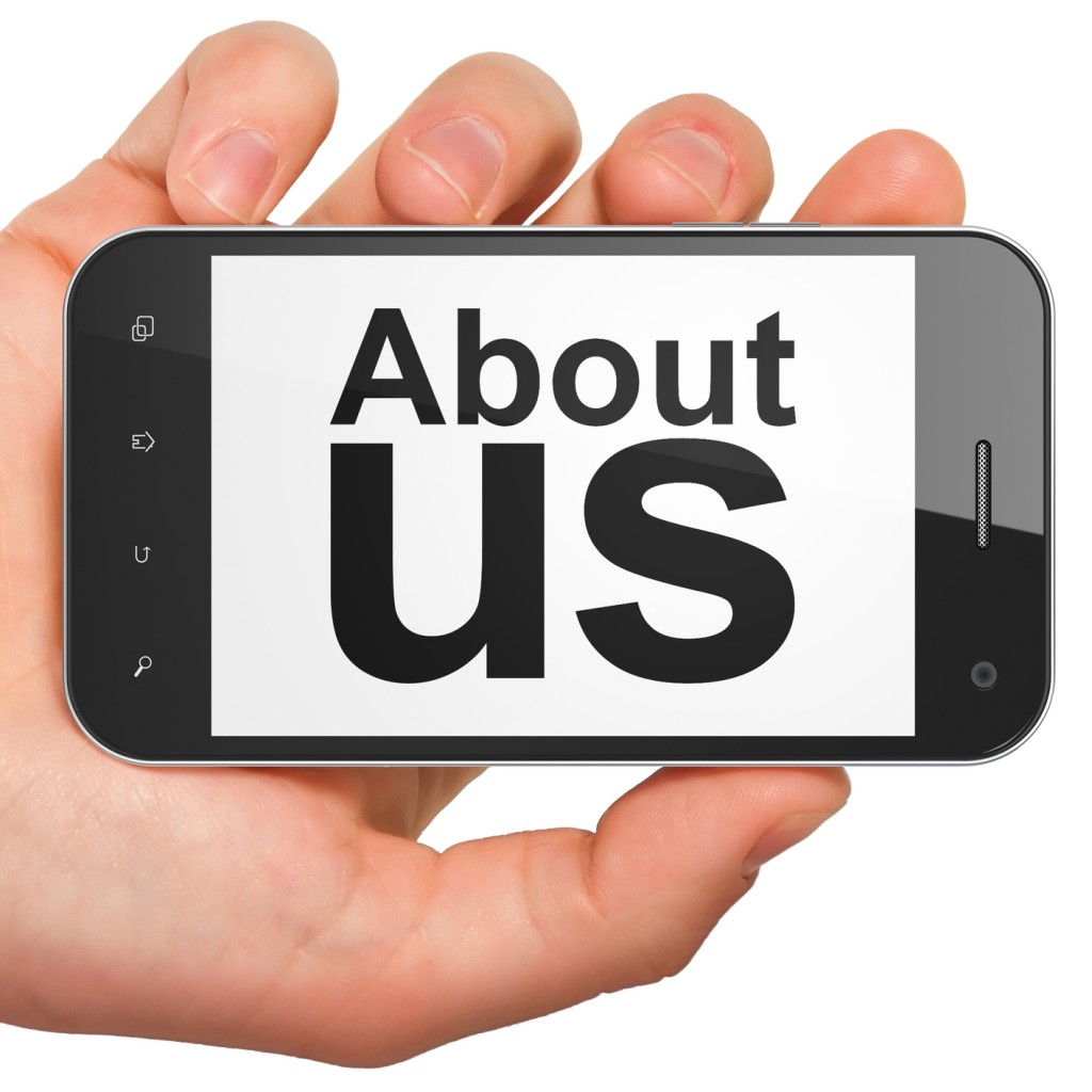 Marketing concept: About Us on smartphone